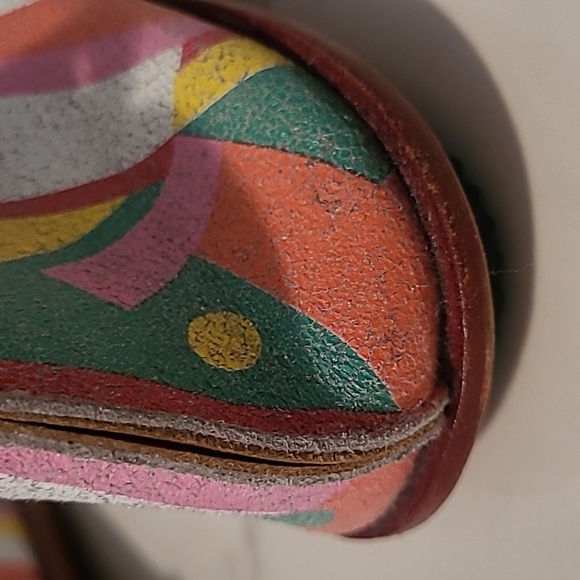 CYDWOQ Colorful Leather Peep Toe Flats Women's EU 37 US 6.5-7 Artsy Quirky Boho - Picture 15 of 16